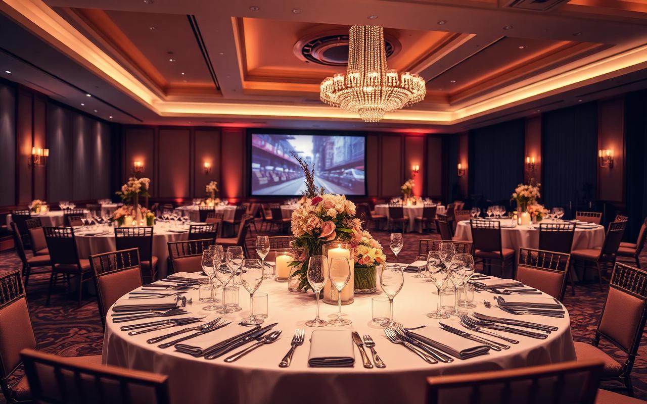 Detalle de producción de evento corporativo